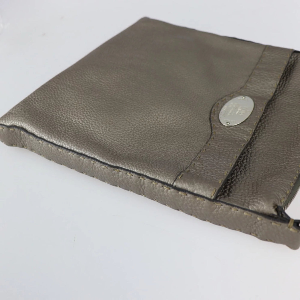 Secondhand FENDI Fendi Selleria Shoulder Bag 8BT109 Leather Bronze Silver Metal Fittings Diagonal Hanging (Good)