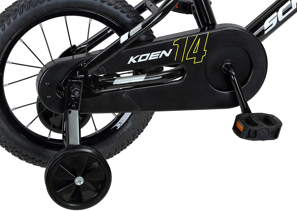 Schwinn Koen Boys Bike for Toddlers and Kids, 14 inch Wheels for Ages 2 Years and Up, Black, Training Wheels, Adjustable Seat