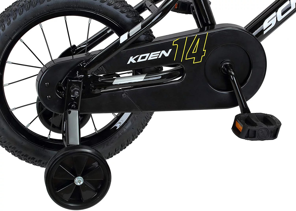 Schwinn Koen Boys Bike for Toddlers and Kids, 14 inch Wheels for Ages 2 Years and Up, Black, Training Wheels, Adjustable Seat