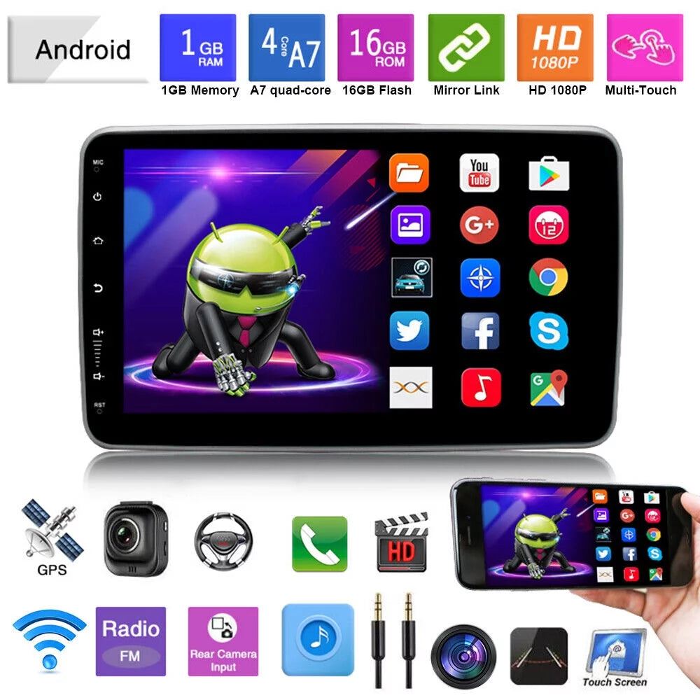 kydely  10 Inch On-Board Android 9.1 GPS Wifi Dual Din Touch Screen Player Navigation
