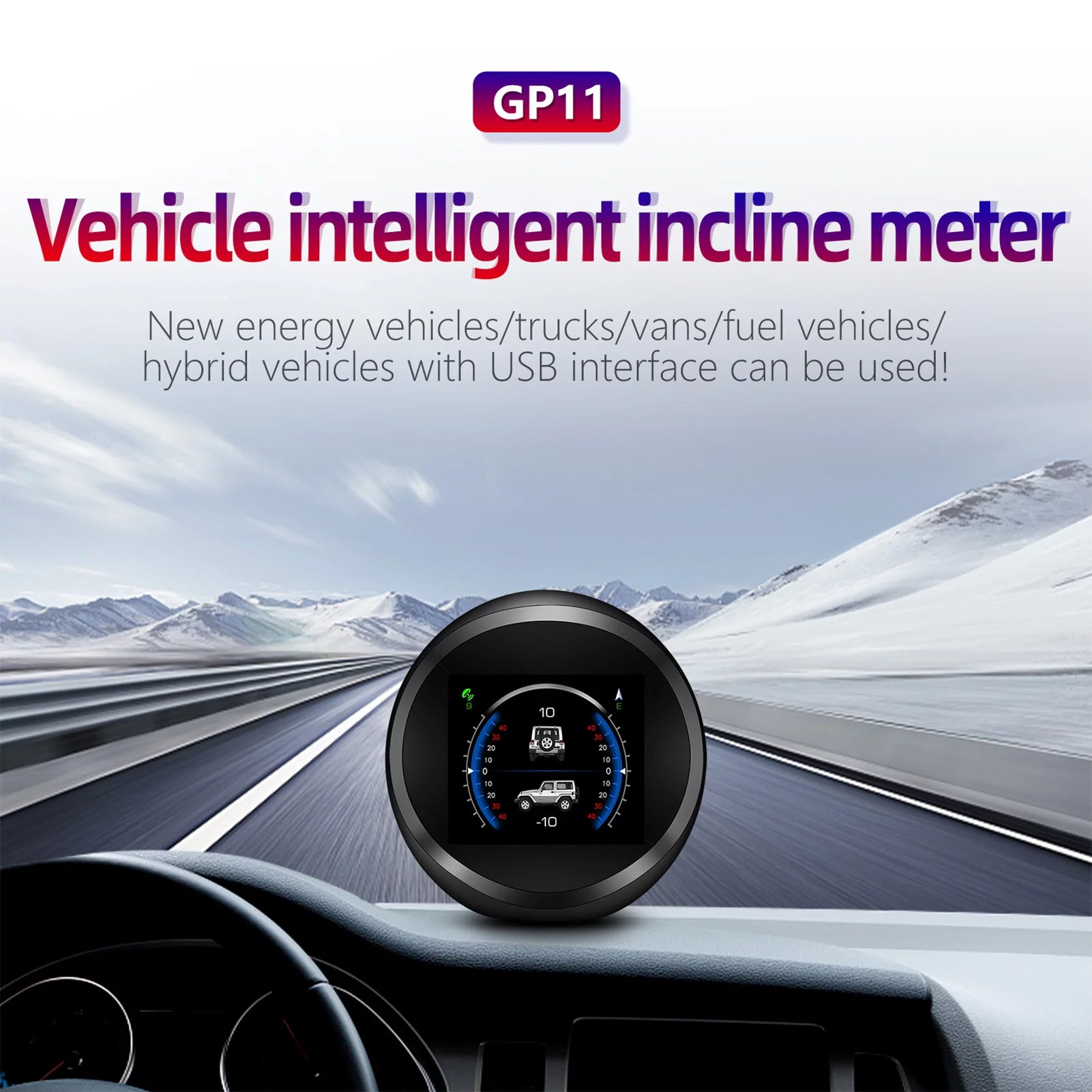 Andoer Digital Inclinometer Level & Angle Gauge, Head Up Display Speedometer for Cars, SUVsGP11