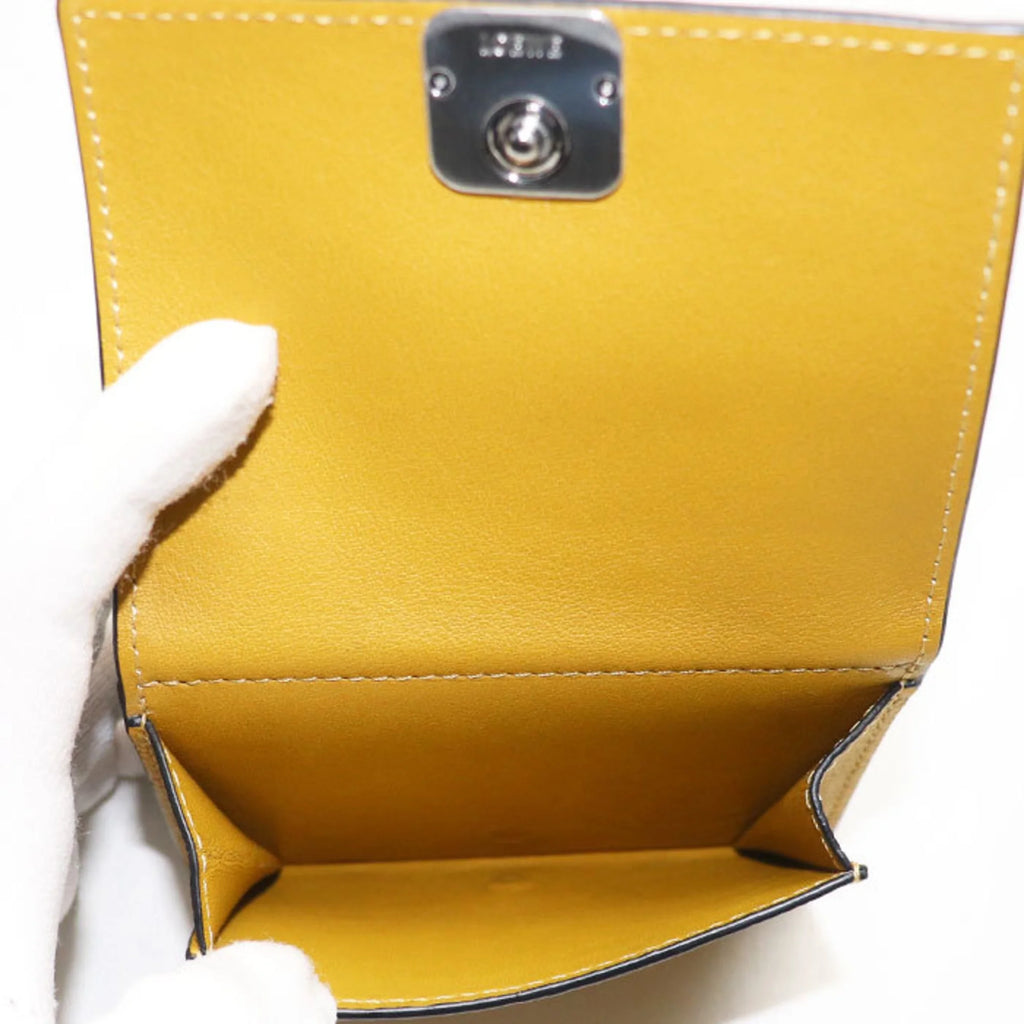 Previously Owned LOEWE Trifold Wallet Anagram Mustard Color C821TR2X02 8110 Female (Good)
