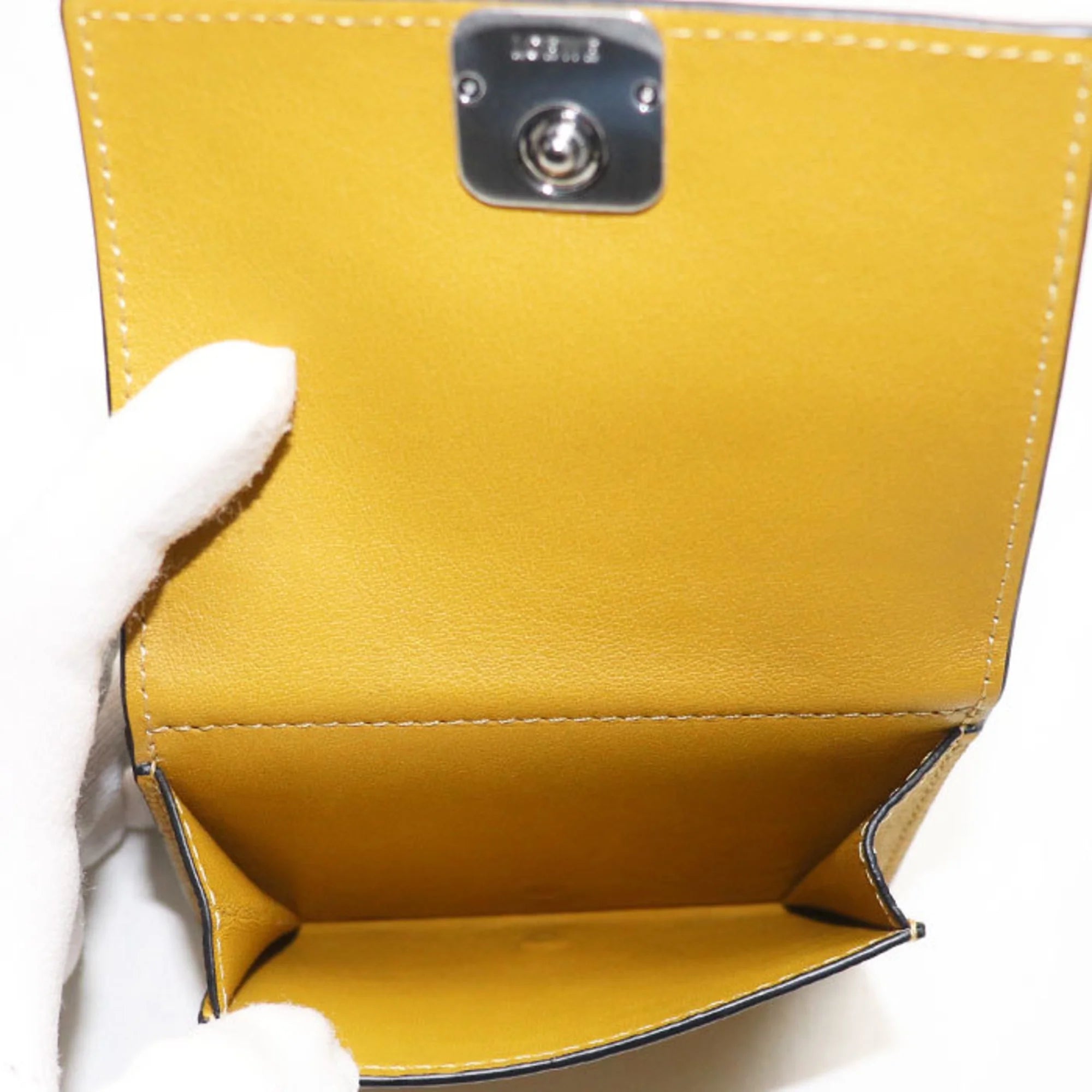 Previously Owned LOEWE Trifold Wallet Anagram Mustard Color C821TR2X02 8110 Female (Good)