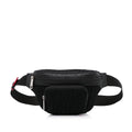 Used Authenticated Fendi FF Neoprene Vitello Grace Perforated Pocket Belt Bag Knit Fabric Black Unisex (Good)