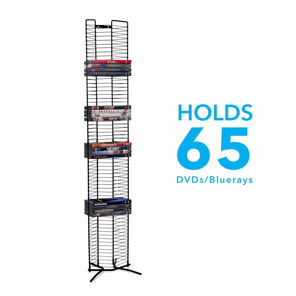 Atlantic Contemporary 65-Disc Onyx Heavy Guage Alloy Media Storage Tower, Black