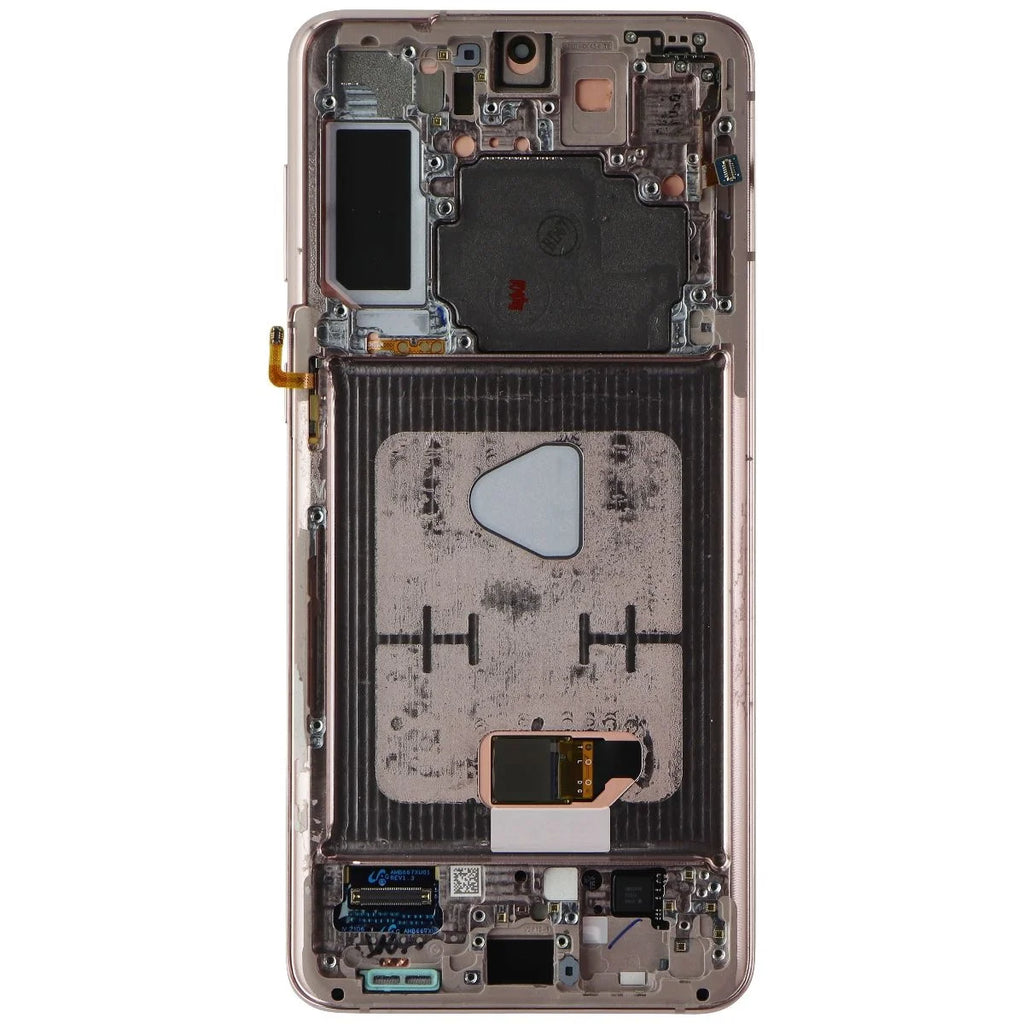 Secondhand OLED Assembly with Frame for Samsung Galaxy (S21+) 5G - Phantom Violet / Gold (Refurbished: Good)