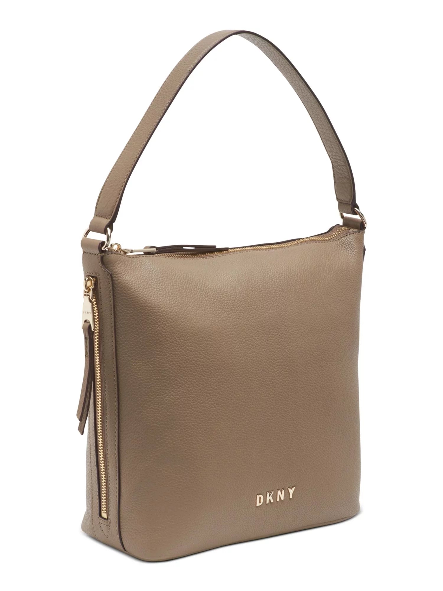 DKNY For Her Brown Leather Adjustable Strap Hobo Handbag Purse