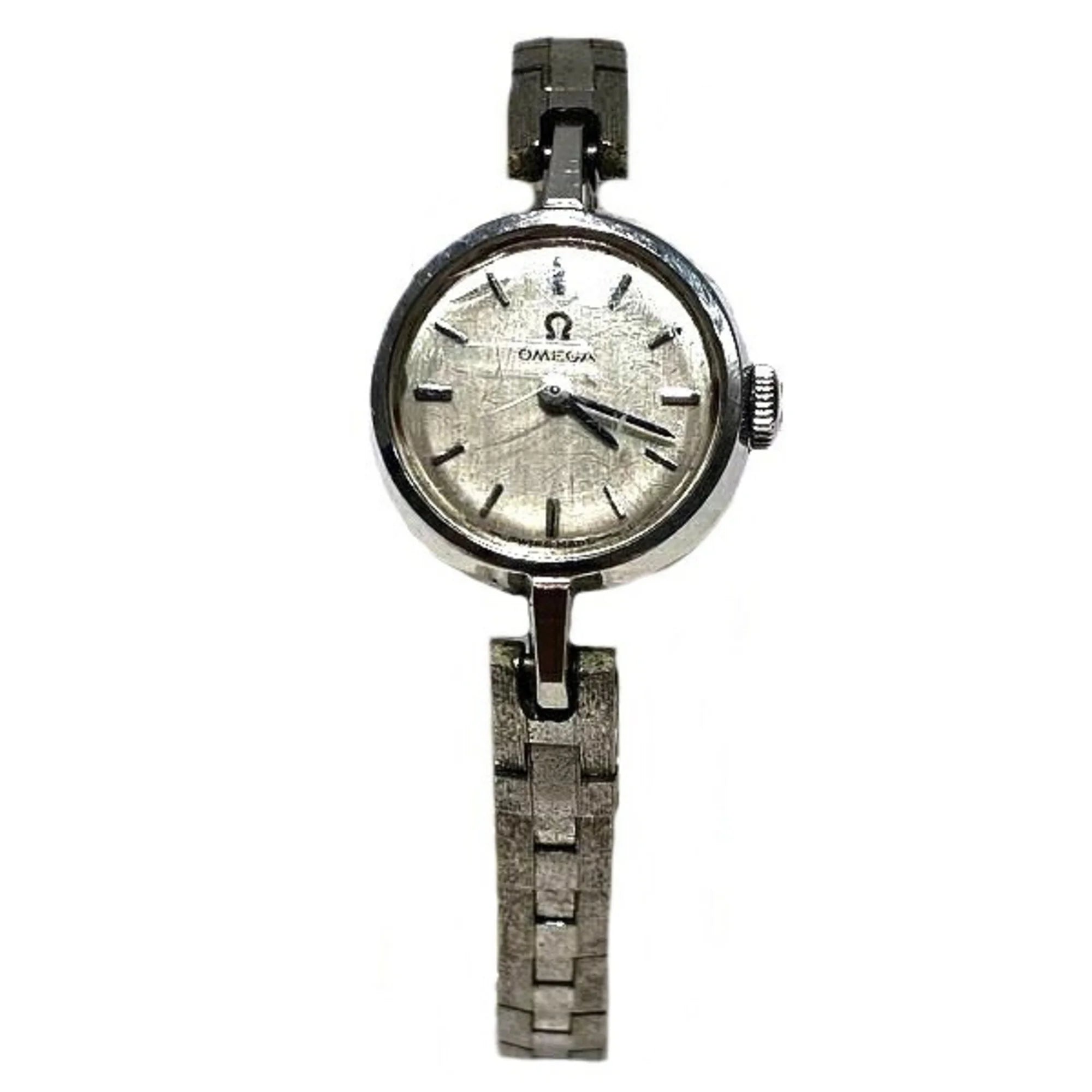Previously Owned Omega manual winding watch silver dial ladies (Fair)