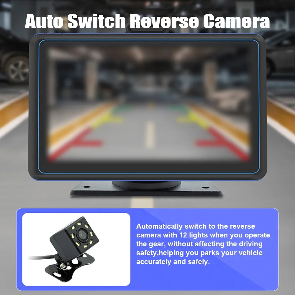 Pinnaco Car Stereo,Receiver 7'' 720P 5.0  Compatible Auto USB BT Camera Dual Car Stereo Car Audio 5.0 Compatible MP5 Player Dual USB 12 Portable Car Compatible Android Nebublu 720P Car Portable