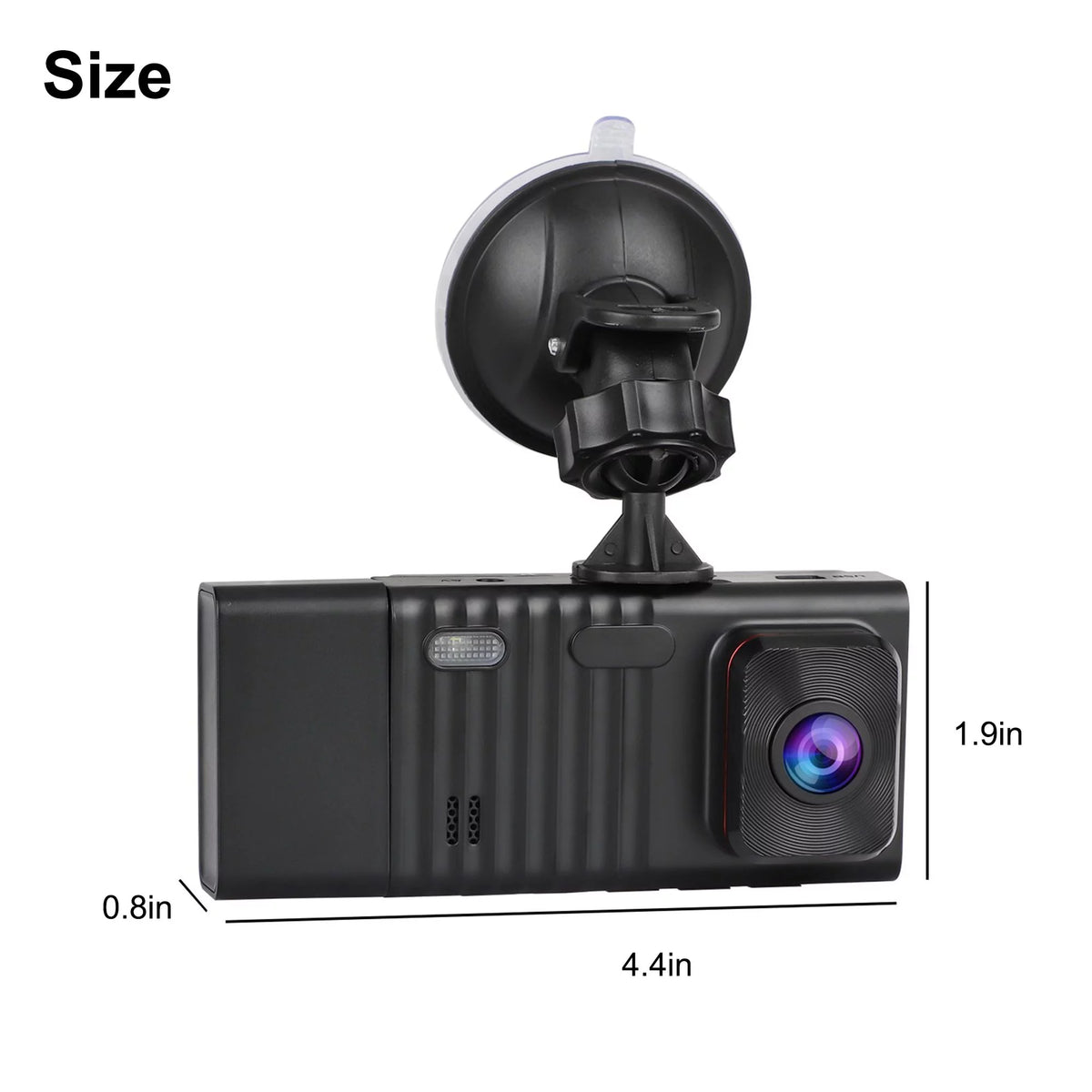 Dash Cam Front and Rear, TSV 3 Channel Dual Dash Camera, 1080P Car Camera DVR Backup Cam with Night Vision, G-Sensor