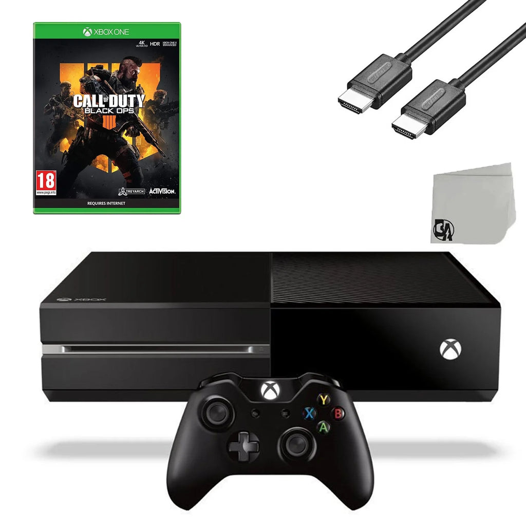 Microsoft Xbox One Original 500GB Gaming Console Black HDMI Cable With Call of Duty Black Ops 4 Game BOLT AXTION Bundle Used