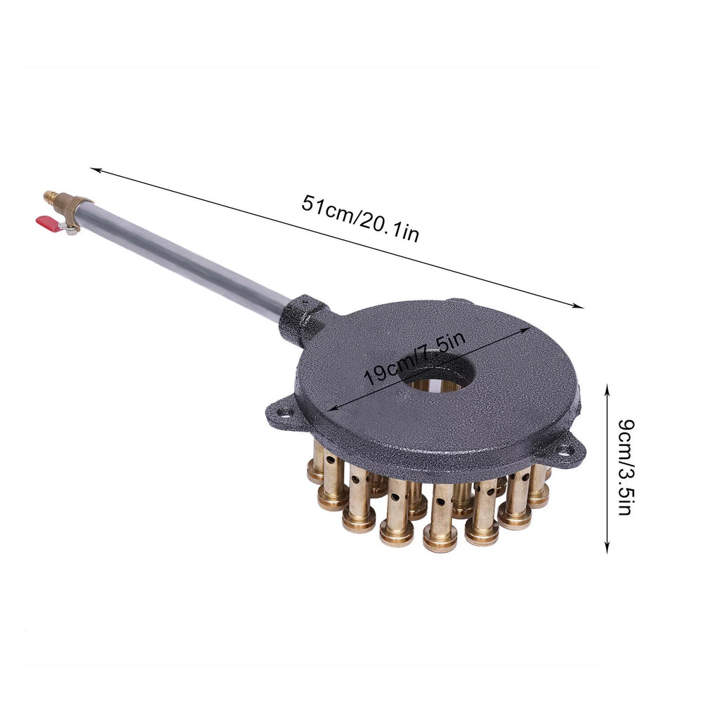 Miumaeov 24-Hole Gas Stove Cooker Liquefied Gas Burner High Pressure Wok Gas Camping Stove Cast Iron