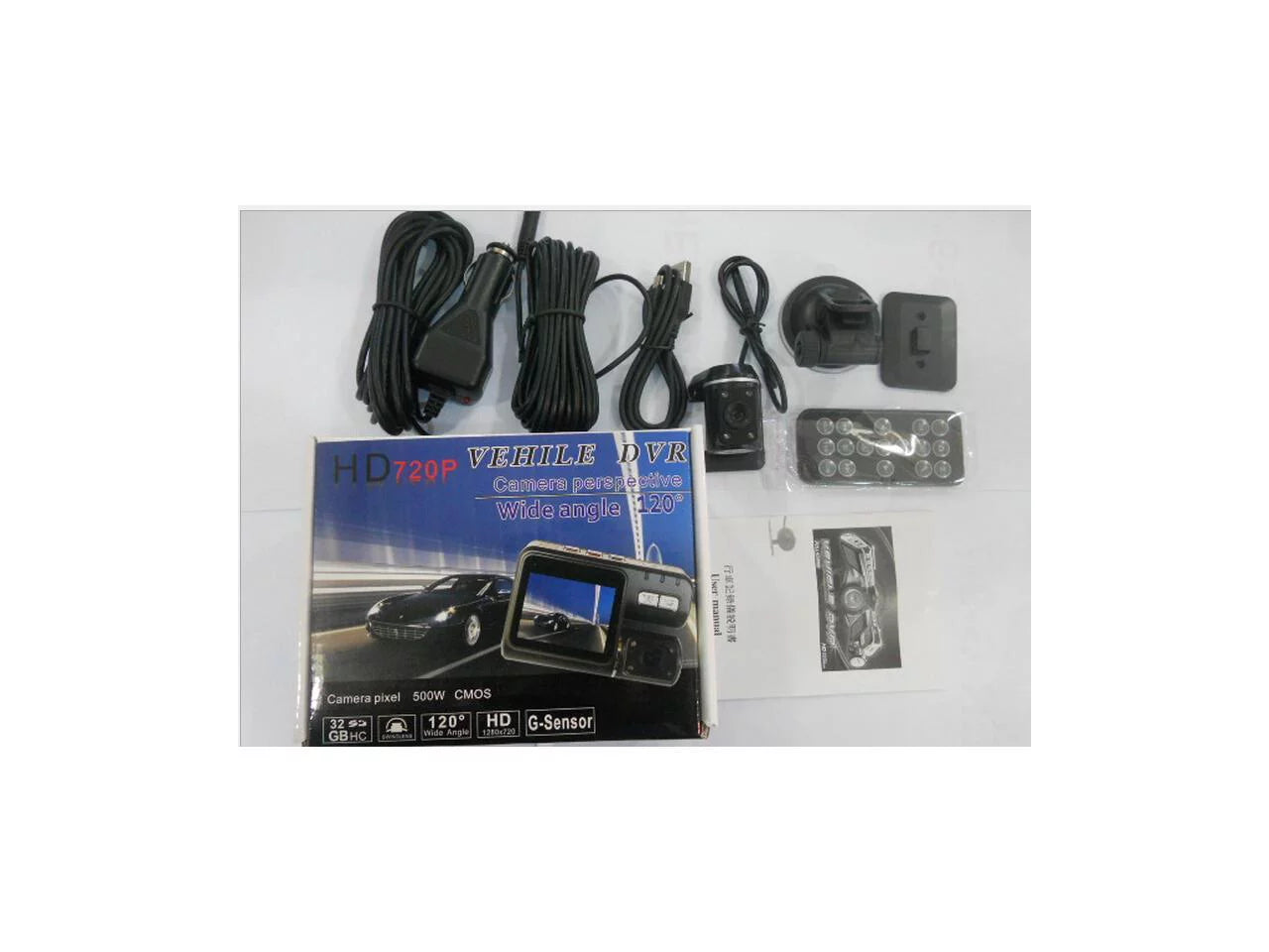 Full Chi I1000 separated 1080P twin lens driving recorder night vision with automobile black boxFull HD 1080P I1000 2" Screen Car DVR Recorder Camera + IR Remote Controller