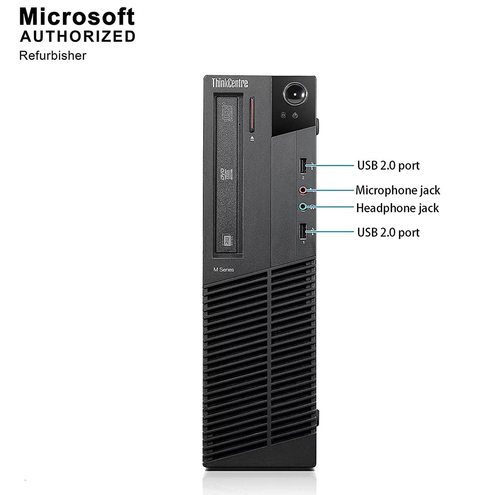 Lenovo M92P Desktop Computer PC - Intel Quad-Core i5, 500GB HDD, 16GB DDR3 RAM, Windows 11 Pro, DVD, WIFI, RGB Keyboard and Mouse (Used - Like New)