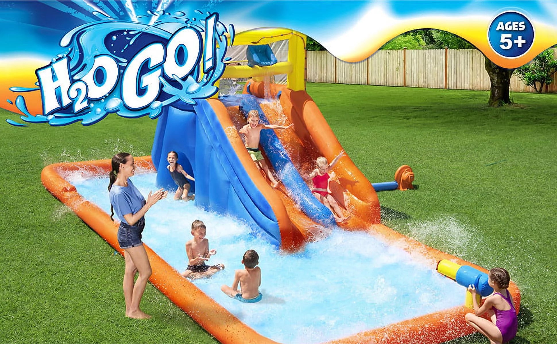 H2OGO! Maui Mountain Kids Inflatable Water Park 23' 4" Long