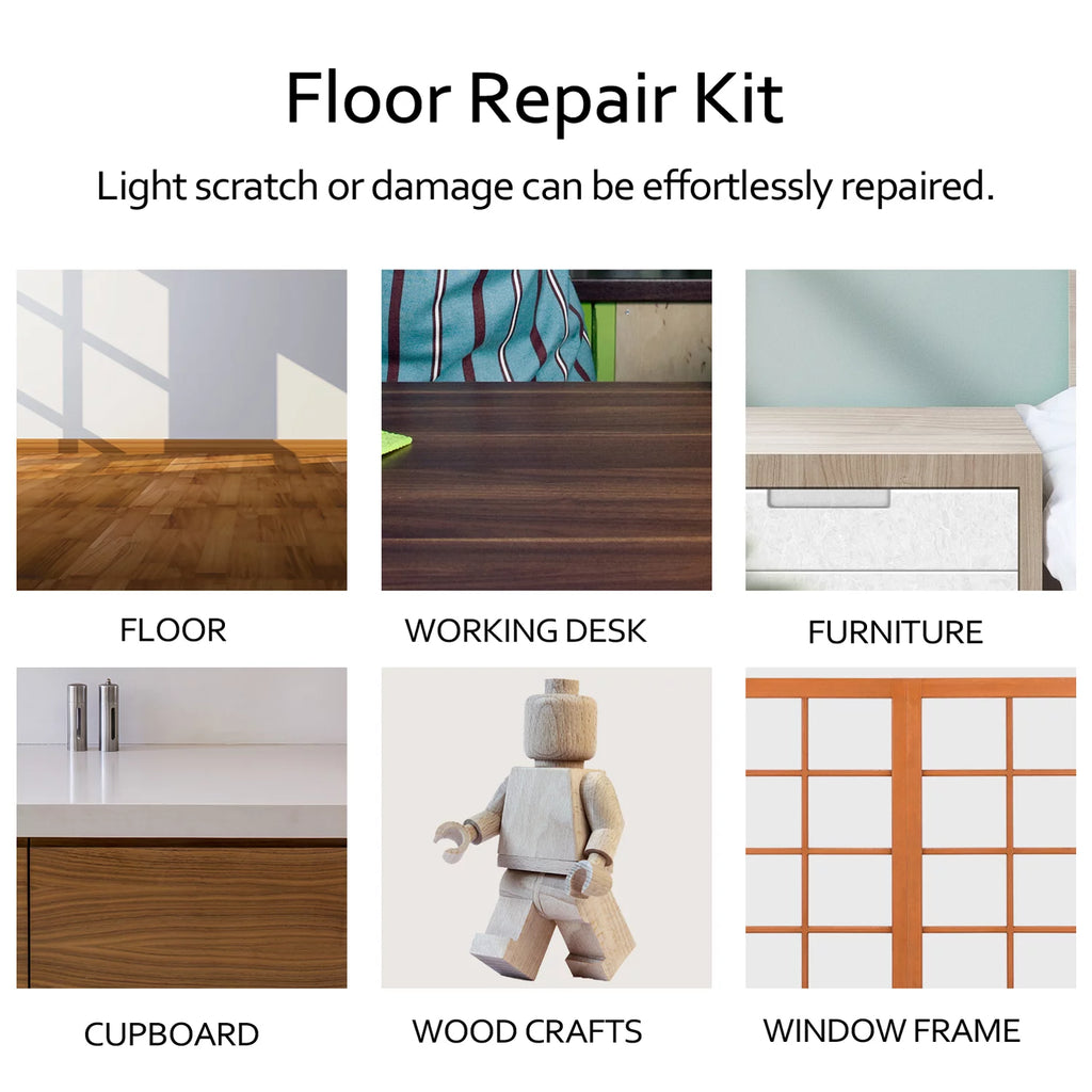 Arealer Laminate Repairing Kit Wax System Floor Worktop Sturdy Casing Chips Scratches Mending Tool Set