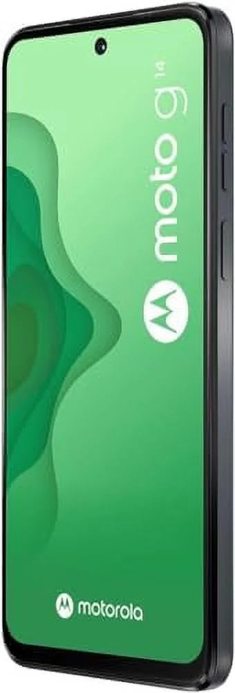 Motorola Moto G14 Dual SIM (2023) 4G LTE (4/128GB) 6.5" IPS LDC Display | Android 13 | 50MP Rear Camera | 5000mAh Battery | International Model - (Metal Gray)