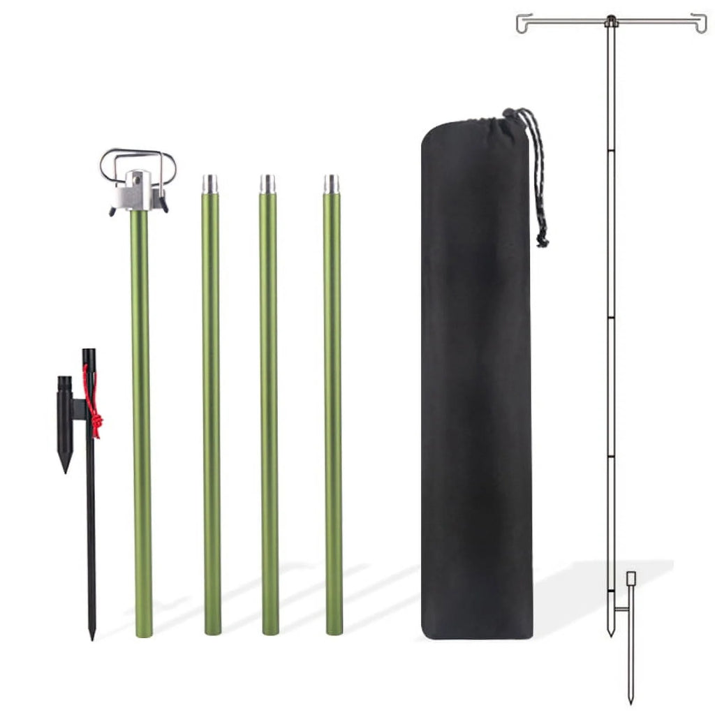 Suzicca Folding Aluminum Alloy Lamp Pole Adjustable Lantern Holder Rod for Camping Hiking Fishing Backpacking
