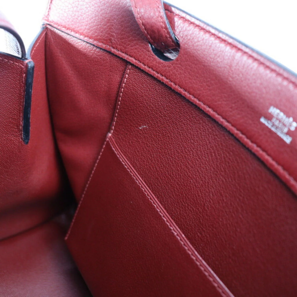 Used HERMES Hermes Museau Shoulder bag Taurillon Clemence Rouge Ash Tote □E stamp (Good)