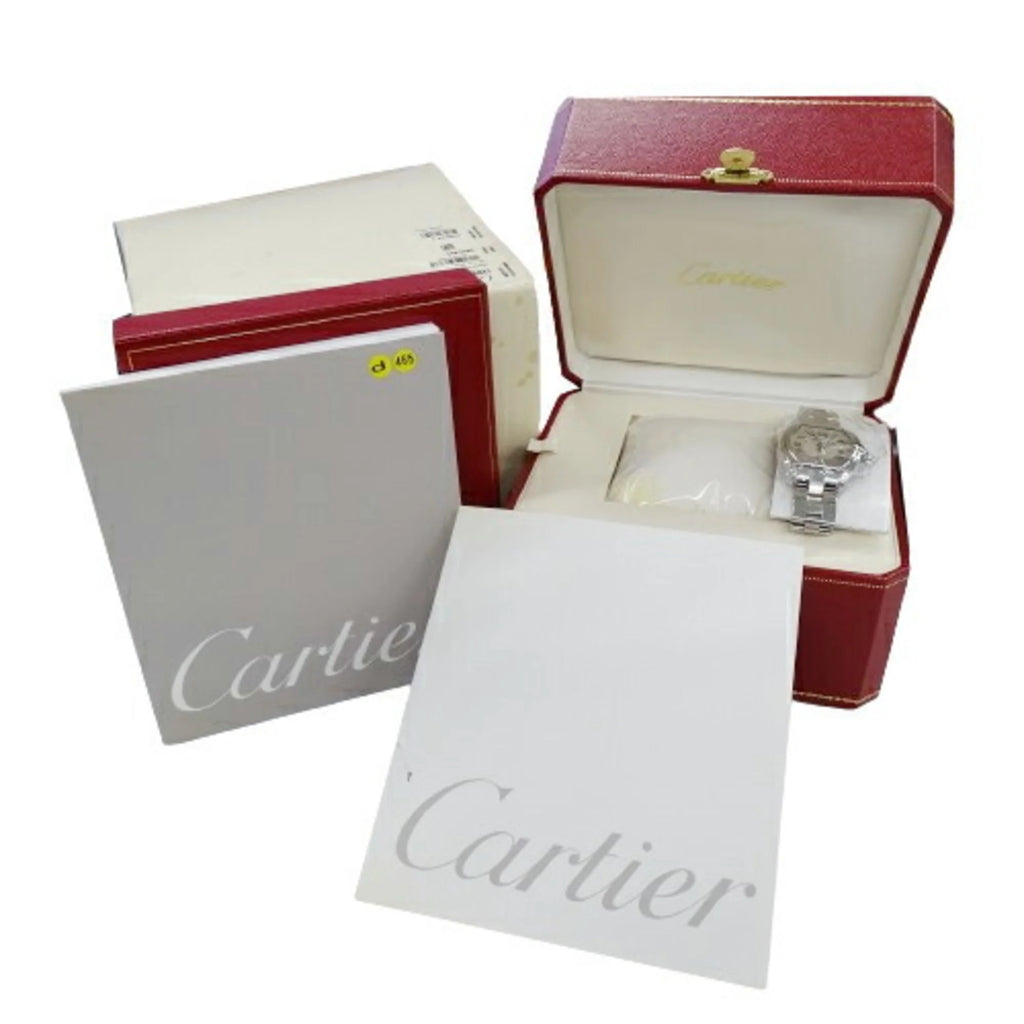 Secondhand Cartier Watch Ladies Roadster SM Date Quartz Rust-resistant Alloy SS W62016V3 Silver Polished (Fair)