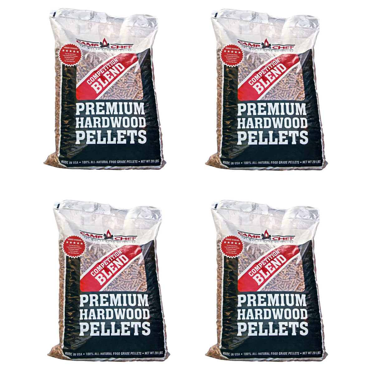 Camp Chef Smoker Grill Competition Blend Hardwood Pellets, 20 lbs (4 Pack)