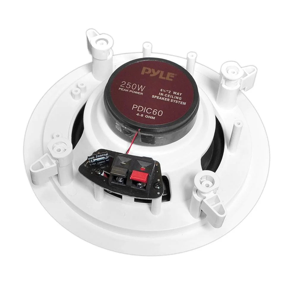Pyle PDIC60 6.5 Inch 250 Watt 2 Way In Wall/Ceiling Home Speaker System (5 Pair)