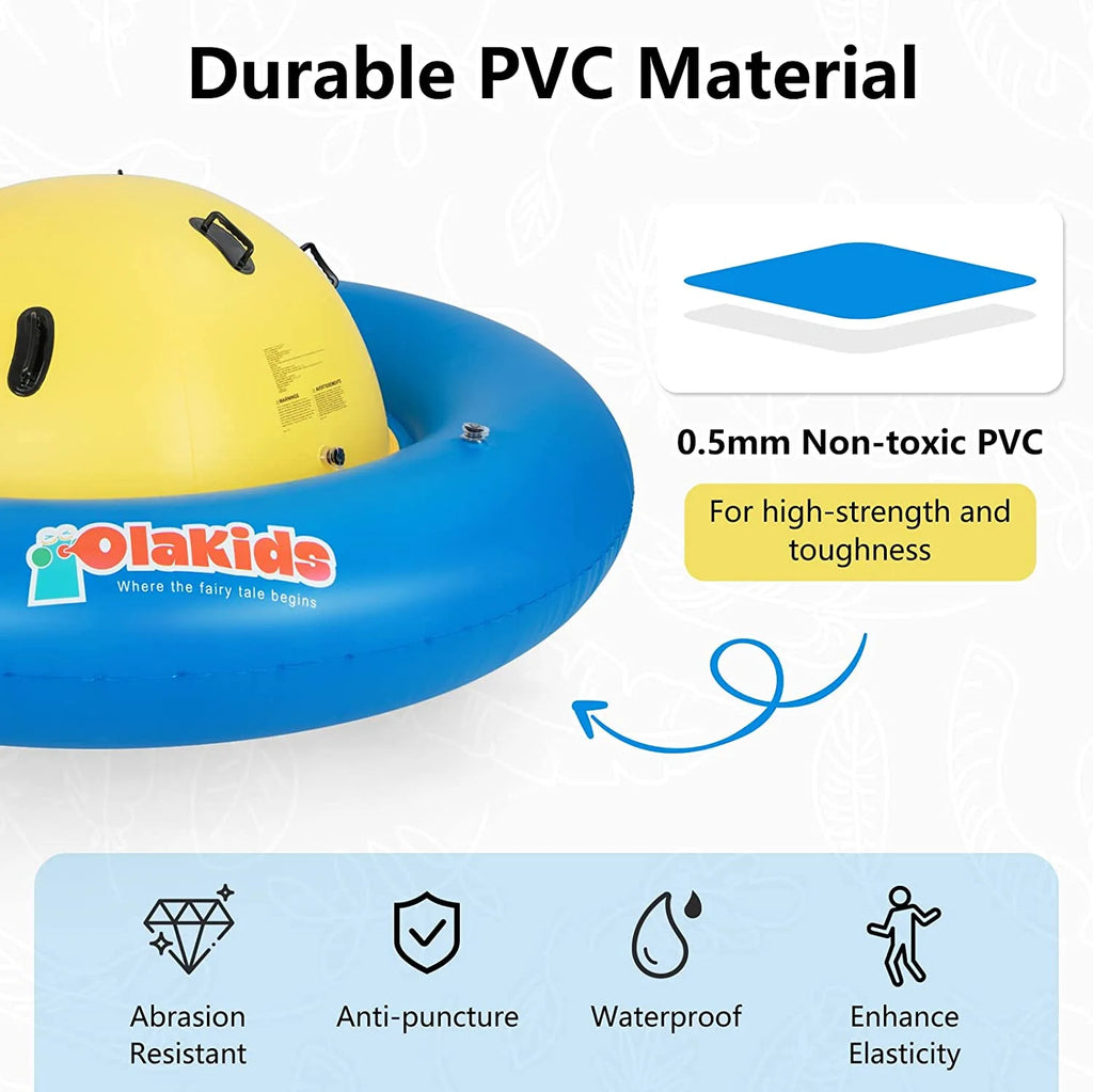 OLAKIDS 8FT Inflatable Dome Rocker Bouncer, Outdoor Kids Giant Roll and Play Seesaw Rocker with 6 Secure Handles, Max Weight 250 LBS, Toddlers Climbing Game Toy Backyard Play Center Equipment