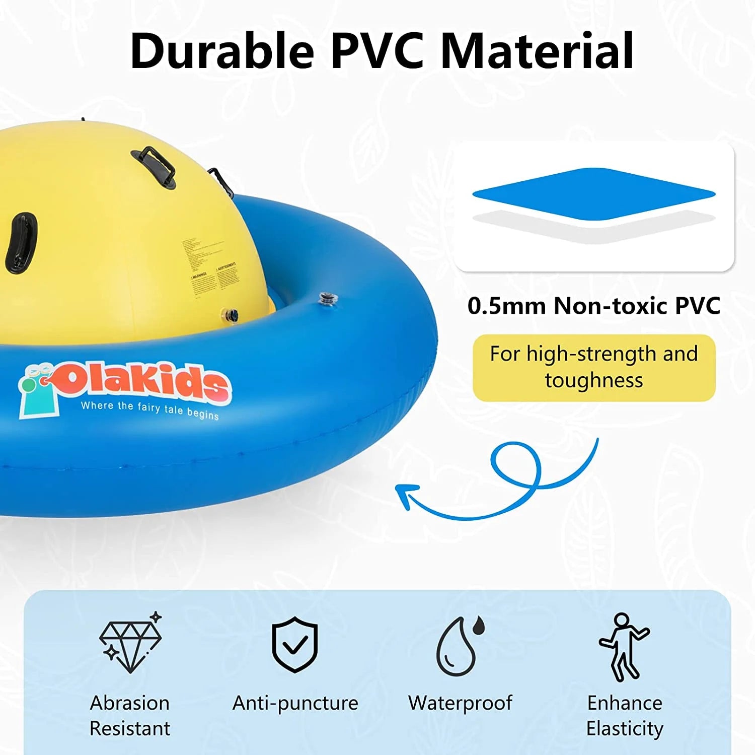 OLAKIDS 8FT Inflatable Dome Rocker Bouncer, Outdoor Kids Giant Roll and Play Seesaw Rocker with 6 Secure Handles, Max Weight 250 LBS, Toddlers Climbing Game Toy Backyard Play Center Equipment
