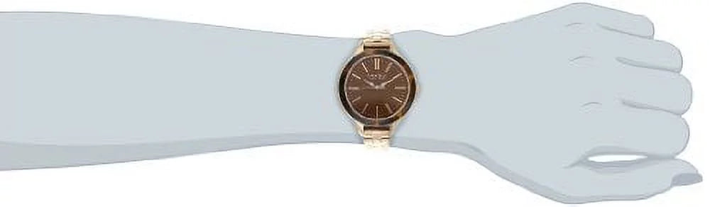 Caravelle Ny Female Rose-Tone Metal Brown Dial Movement: Quartz