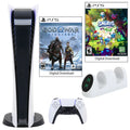 Sony PlayStation 5 Digital GOW: Ragnarok Console with The Smurfs and Dual Charging Dock