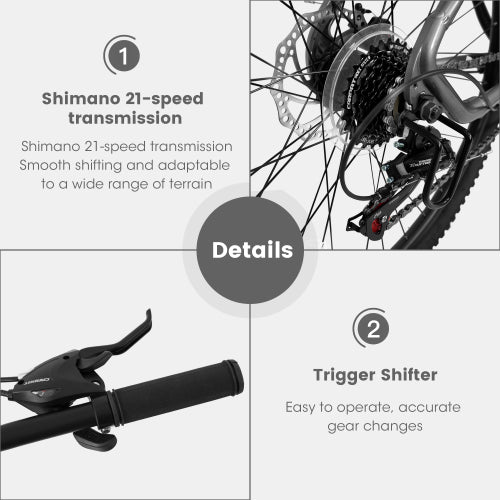 27 inch Mountain Bike 21 Speeds, Suspension Fork, Aluminum Frame Disc-Brake for Men Women Mens MTB Bicycle Adlut Bike