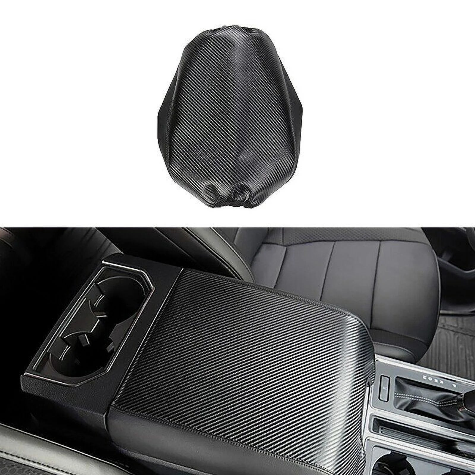 Teledu Leather Center Console Armrest Cover Pad Protector F150 Carbon