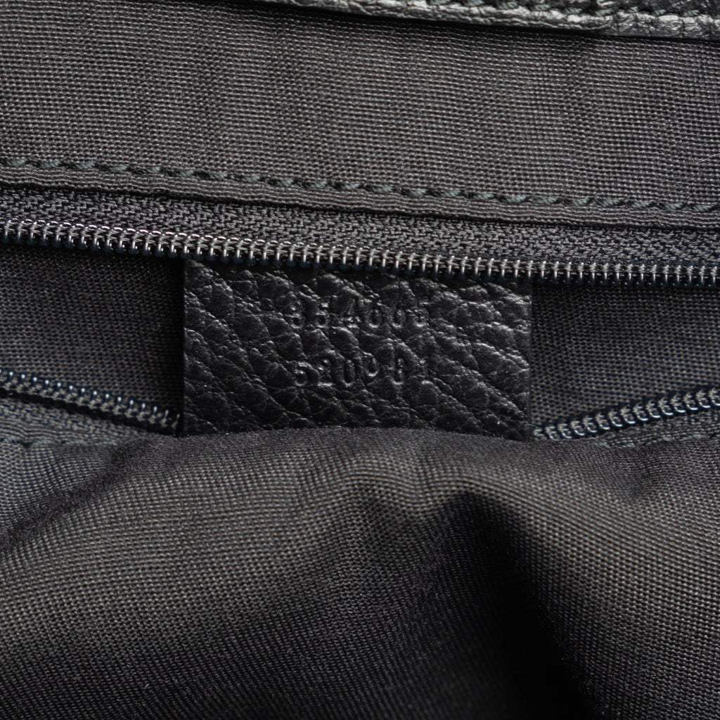 Secondhand Authenticated Gucci Bamboo Tassel Tote Calf Leather Black Tote Bag Unisex (Good)