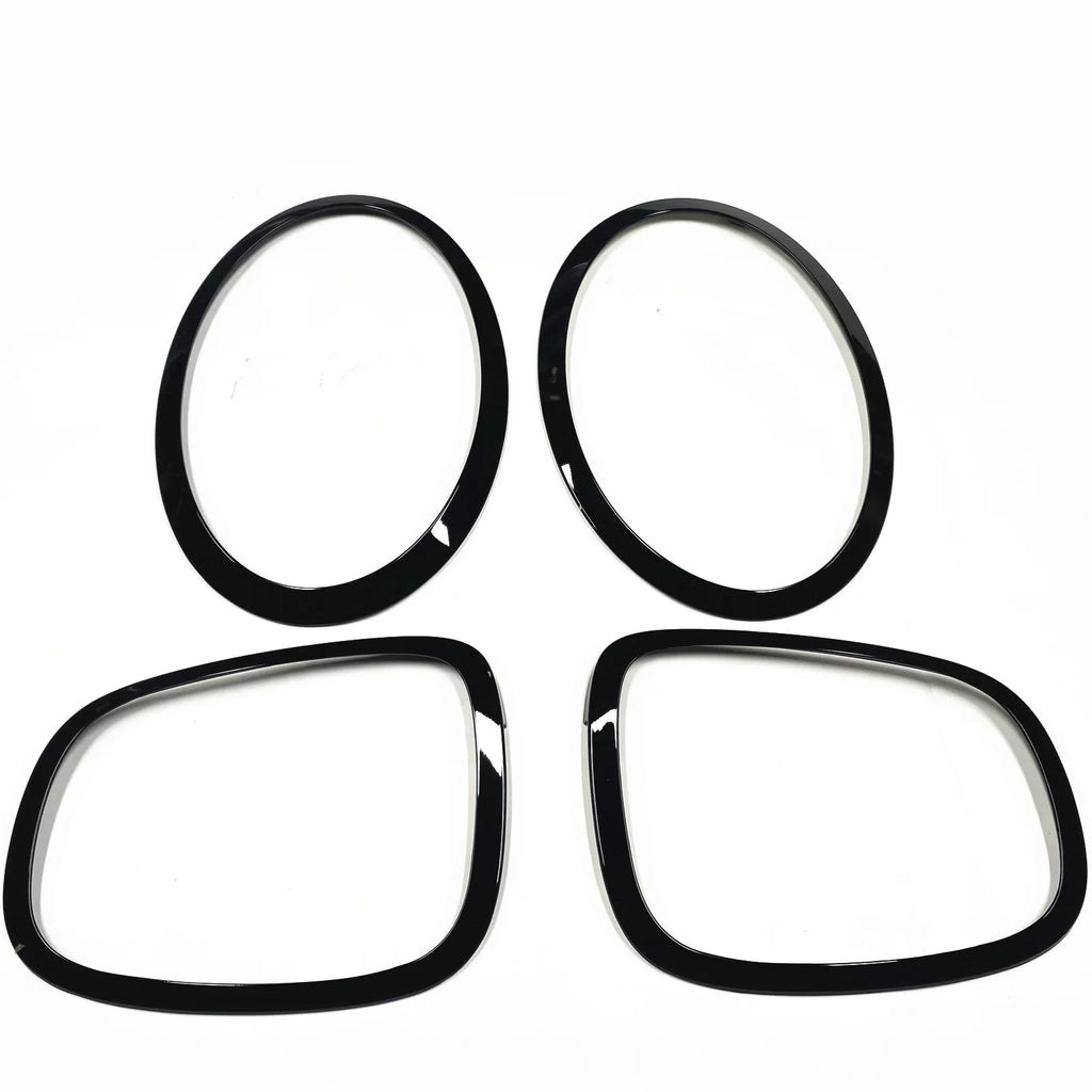 Grille Frame + Front & Rear Fog Light Cover Trim For Mini Cooper S F55 F56 F57 Black