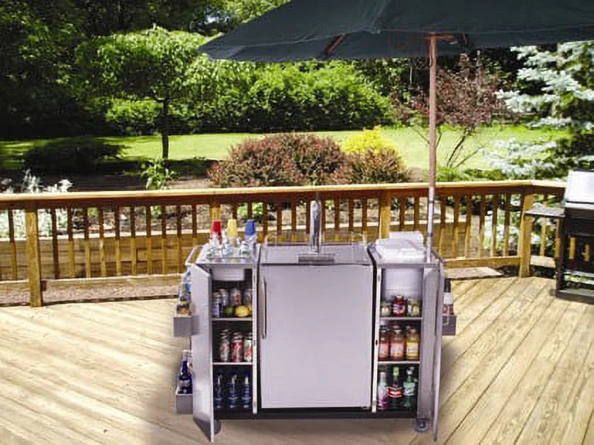 Summit CartOS Outdoor Serving Cart with Space for 24 in. Refrigerator - Corrosion-free Alloy