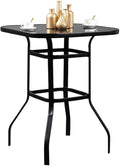 Abigail Elegant Designed With Still Frame Tempered Glass Bar Table