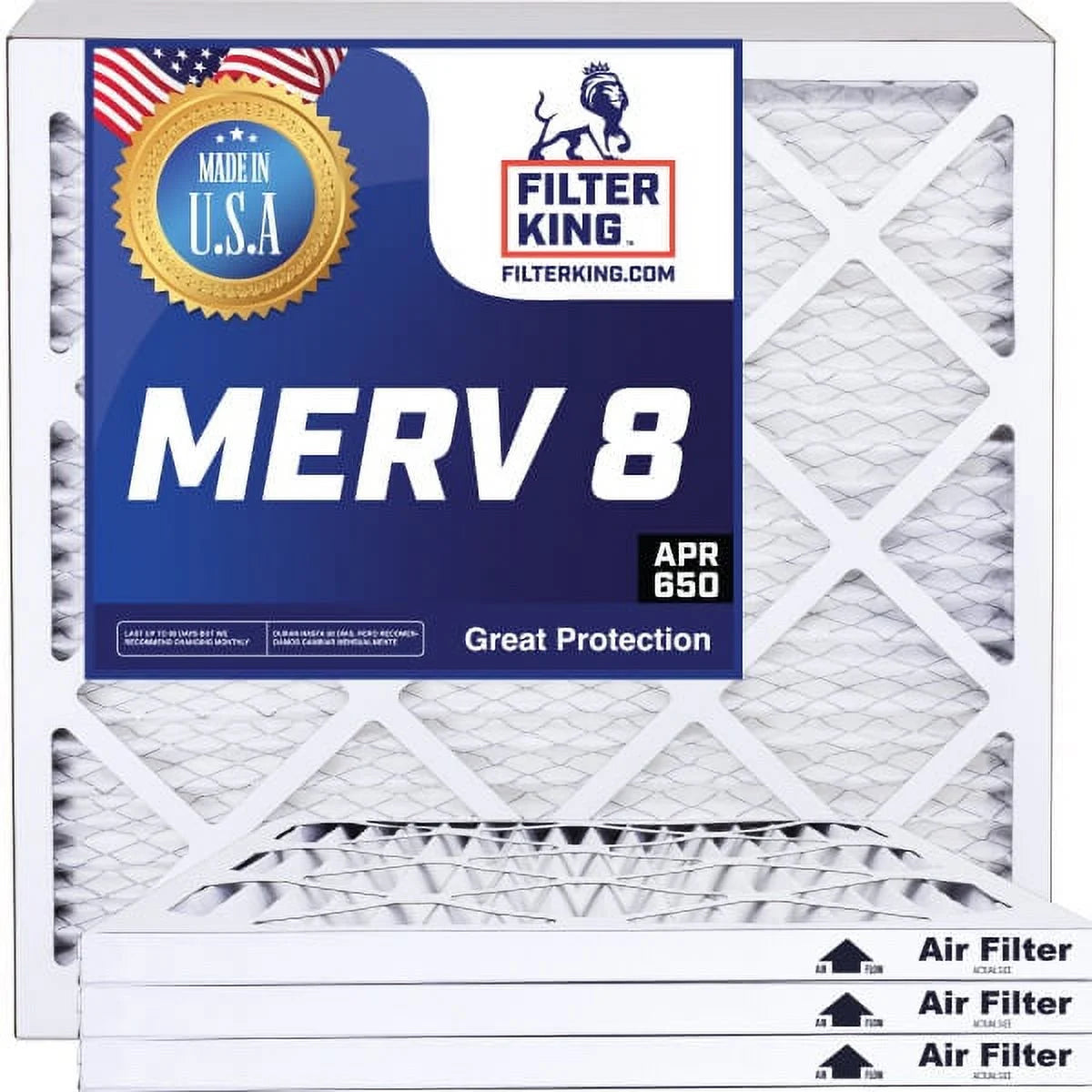 Filter King 35x47.5x1 Air Filter | 4-PACK | MERV 8 HVAC Pleated A/C Furnace Filters | MADE IN USA | Actual Size: 35 x 47.5 x .75"