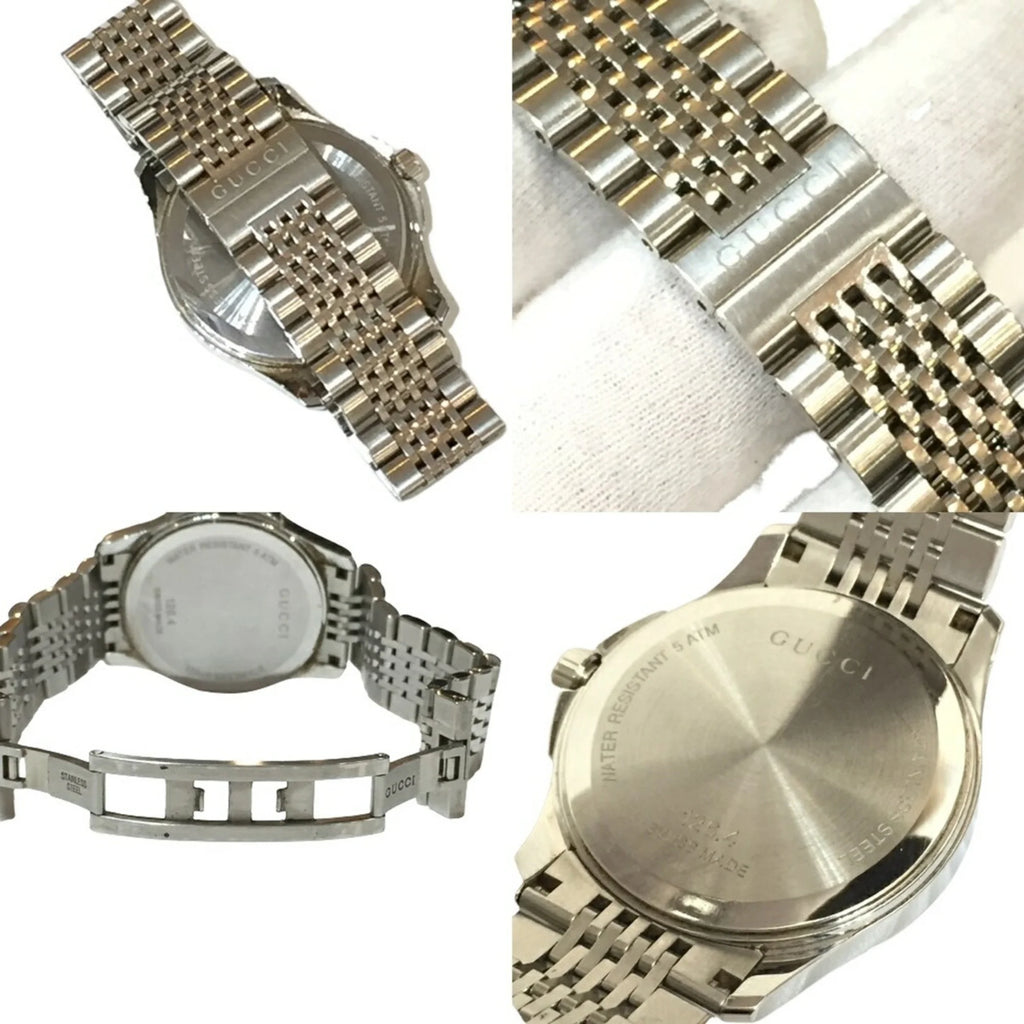 Previously Owned GUCCI 126.4 G Timeless Brown Dial SS Corrosion-free Alloy Silver Analog Watch Men's Date Quartz IT26SVZ67548 RK1056D (Good)