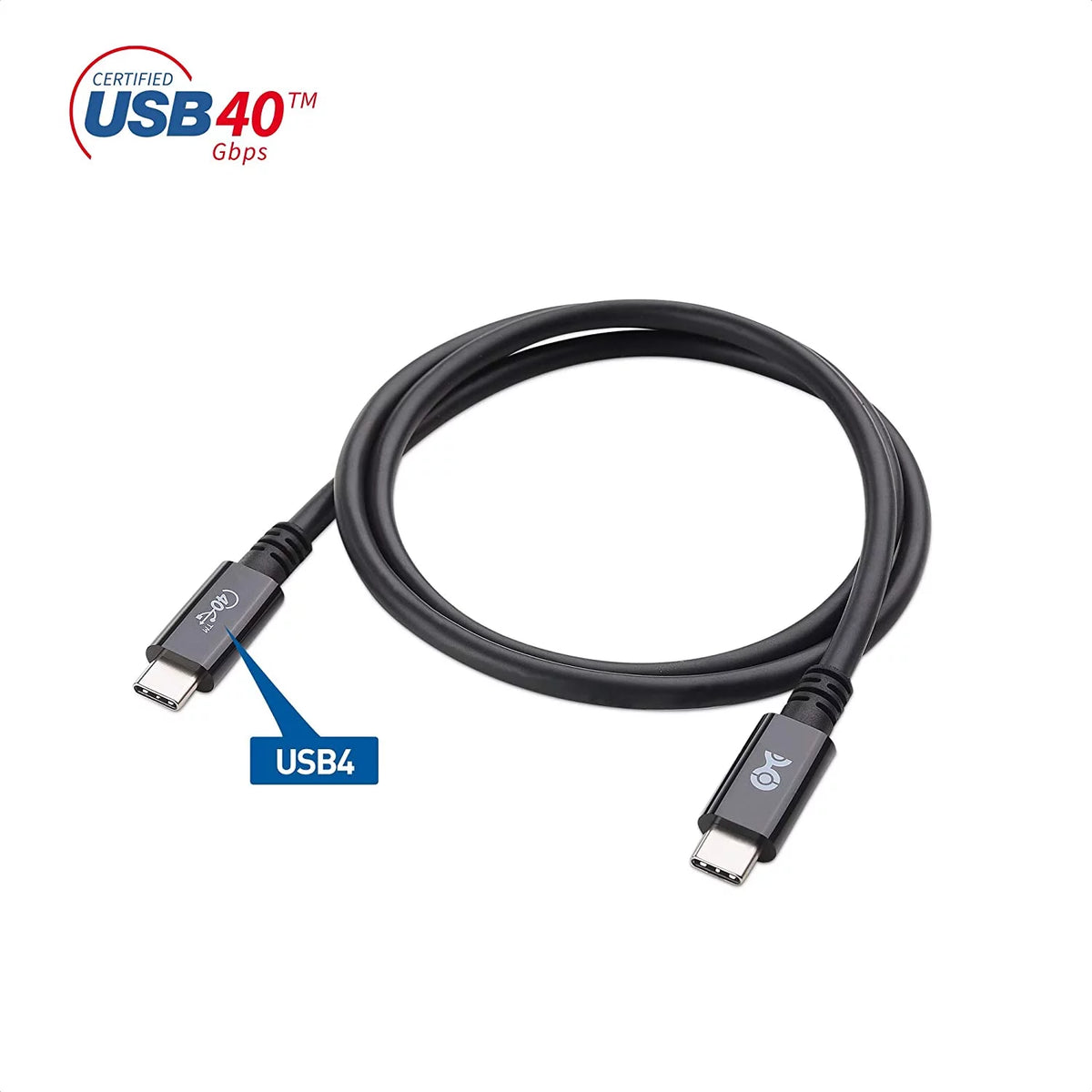 [USB-IF Certified] Cable Matters USB4 Cable 2.6 ft with 40Gbps Data, 8K Video Support, and 100W Charging, Compatible with Thunderbolt 4 Thunderbolt 3, USB C for MacBook, DELL XPS, Surface Pro and More