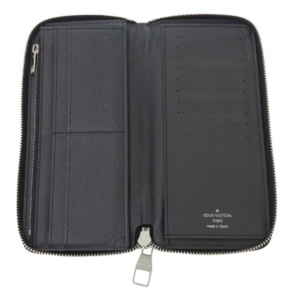 Secondhand Louis Vuitton LOUIS VUITTON Taiga Zippy Wallet Vertical Round Zipper Long Noir M30503 (Good)