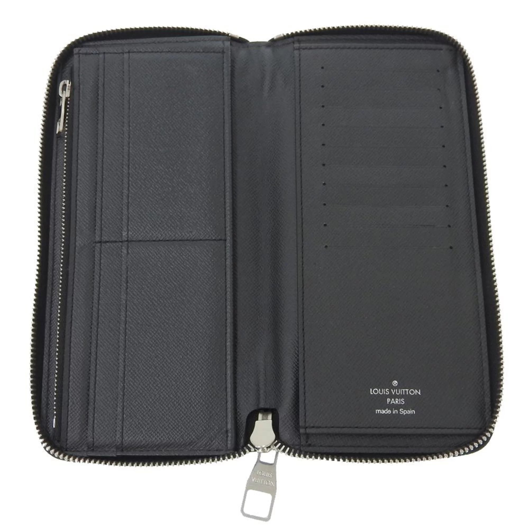 Secondhand Louis Vuitton LOUIS VUITTON Taiga Zippy Wallet Vertical Round Zipper Long Noir M30503 (Good)