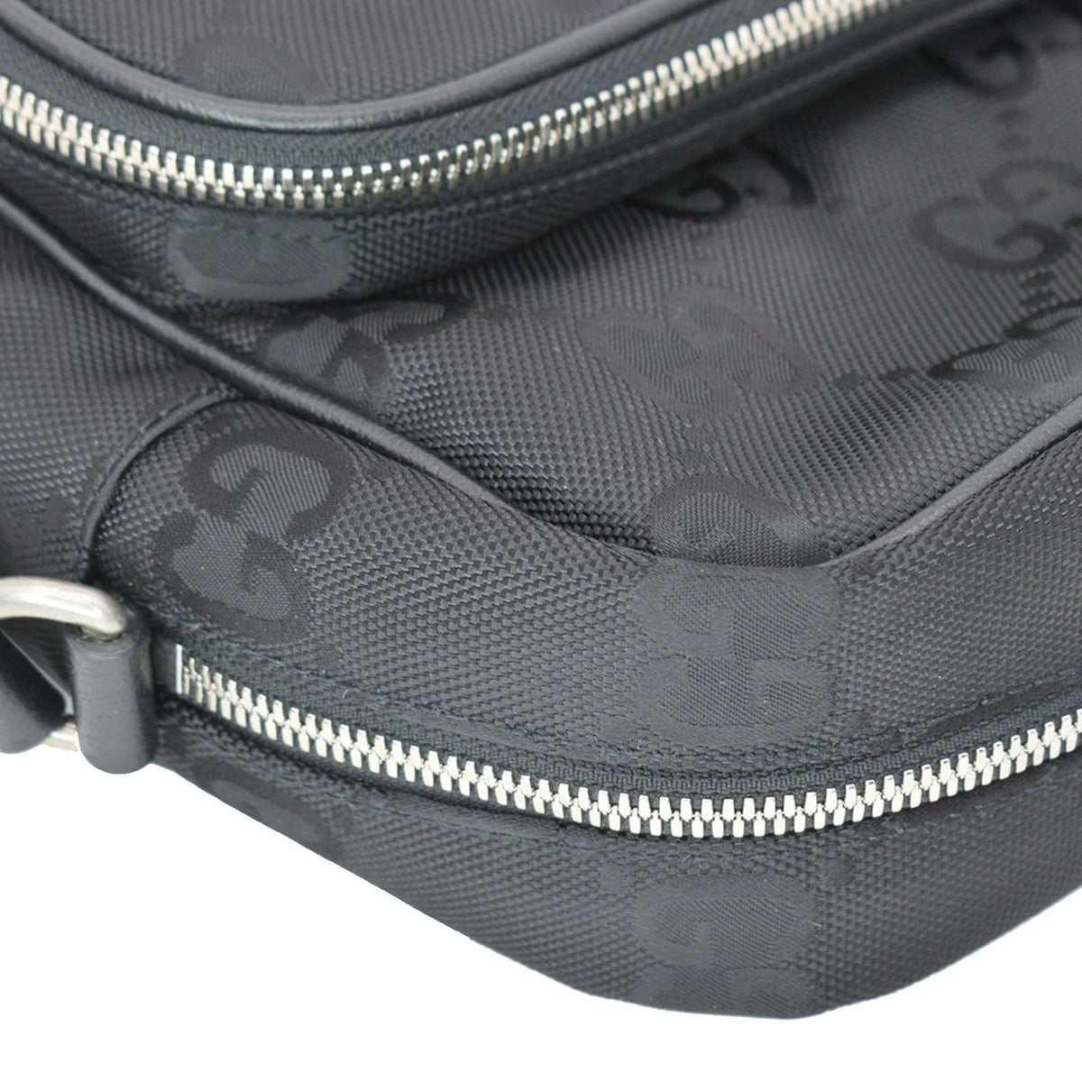 Used GUCCI Off The Grid GG Monogram Nylon Shoulder Bag Black 625858