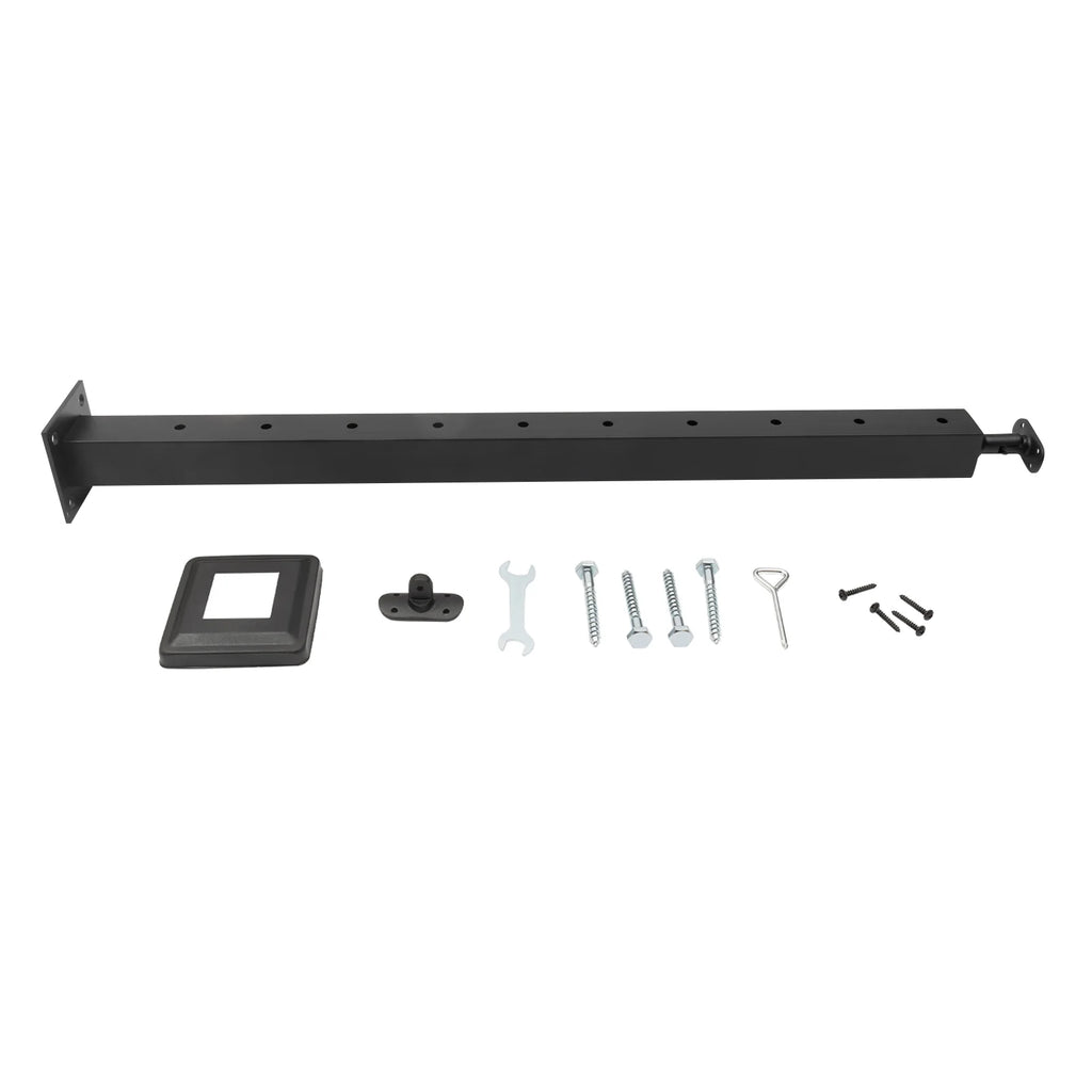 36"x2"x2" Cable Railing Post Adjustable Top Level drilled Post Level Line Post Top Mount Rust-resistant Metal Black Finish Wood Concrete Level Deck