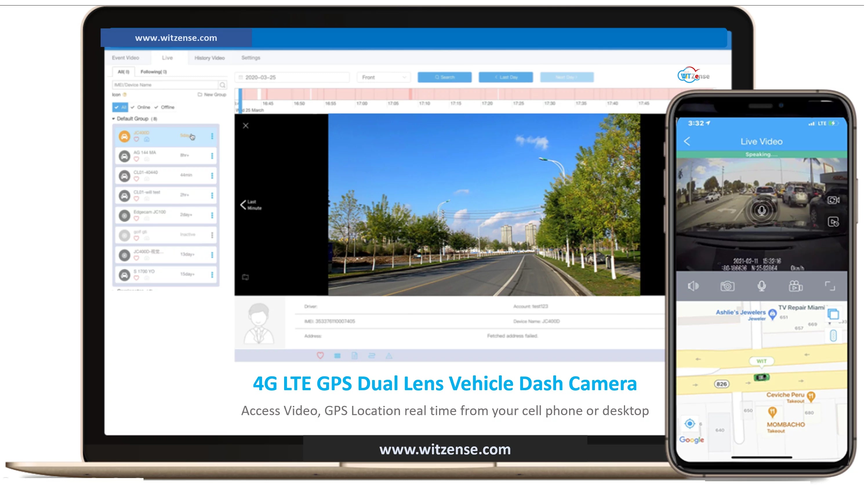 GPS Dash Camera  (2 lenses and can view from phone or PC)  * requires monthly subscription fees