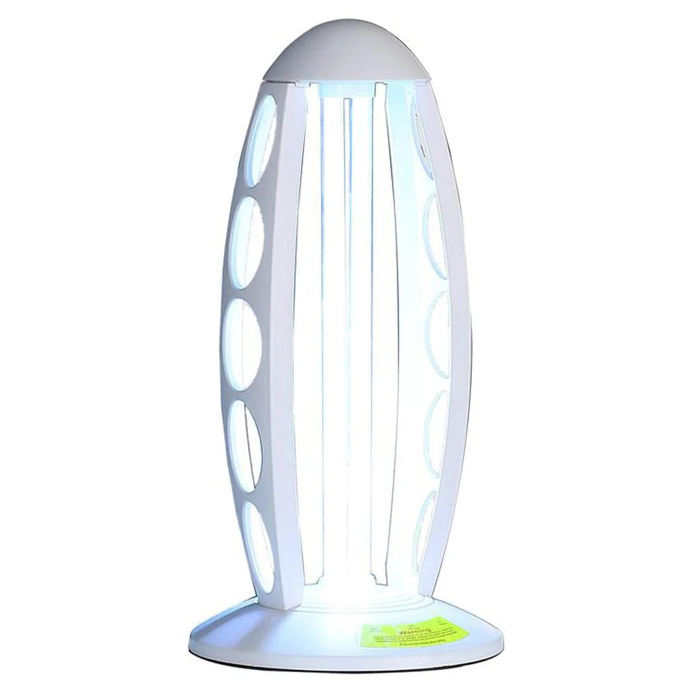 Ore International 16.5" in UV STERILIZED WHITE TABLE LAMP W/ REMOTE CONTROL