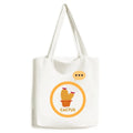 Orange Cactus Potted Succulents Expression Sack Canvas Tote Shoulder Bag