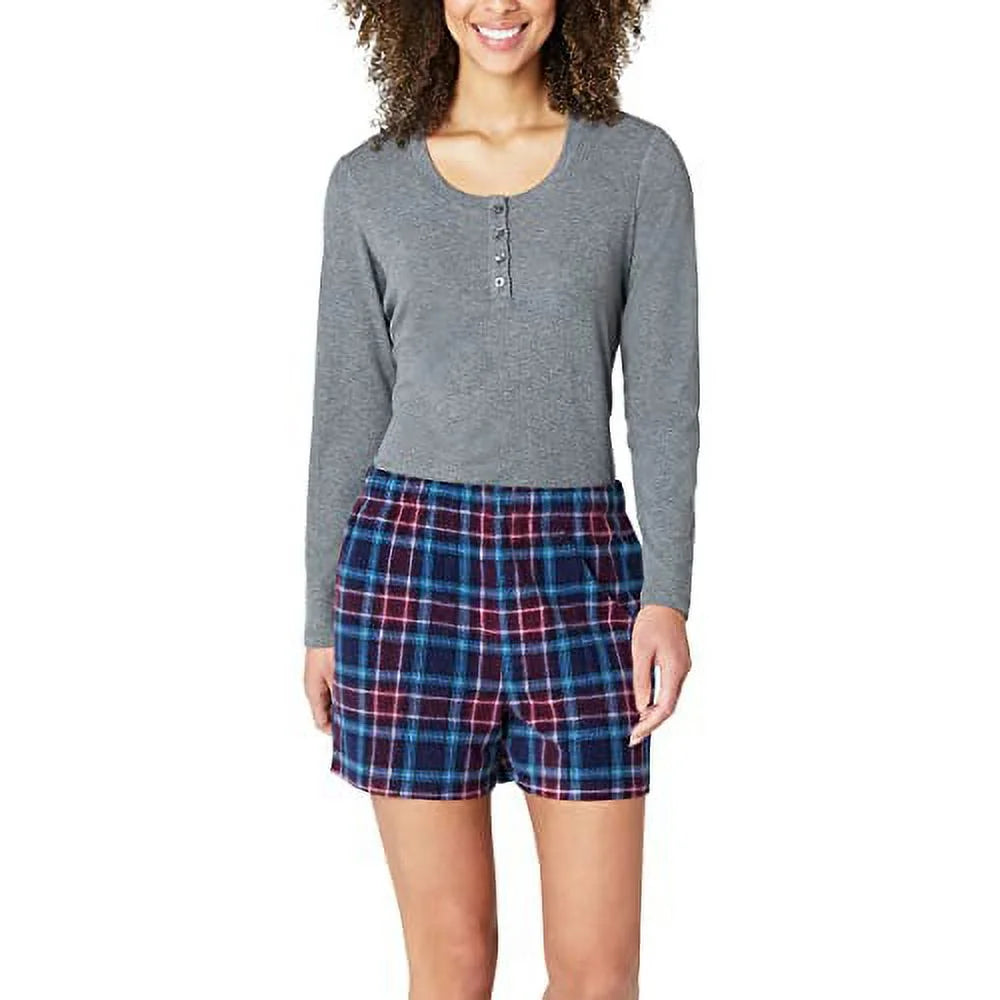 Eddie Bauer For Her 3-Piece Waffle Knit Pajama Set (Gray, Large)