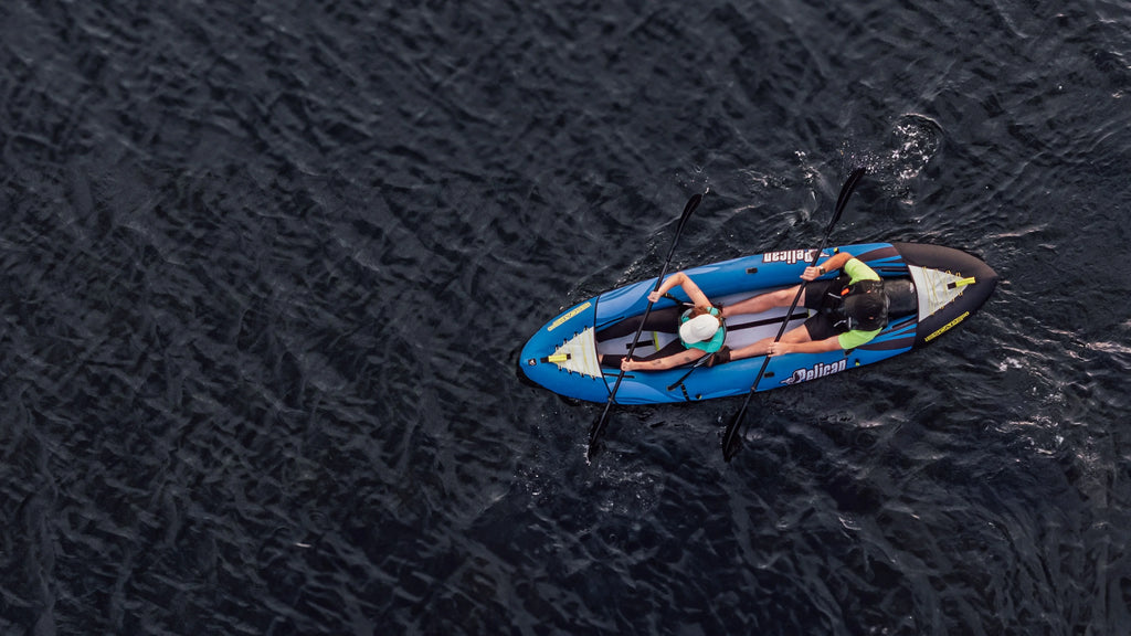 Pelican - Convertible Inflatable Tandem Kayak iESCAPE 110 - Navy Blue