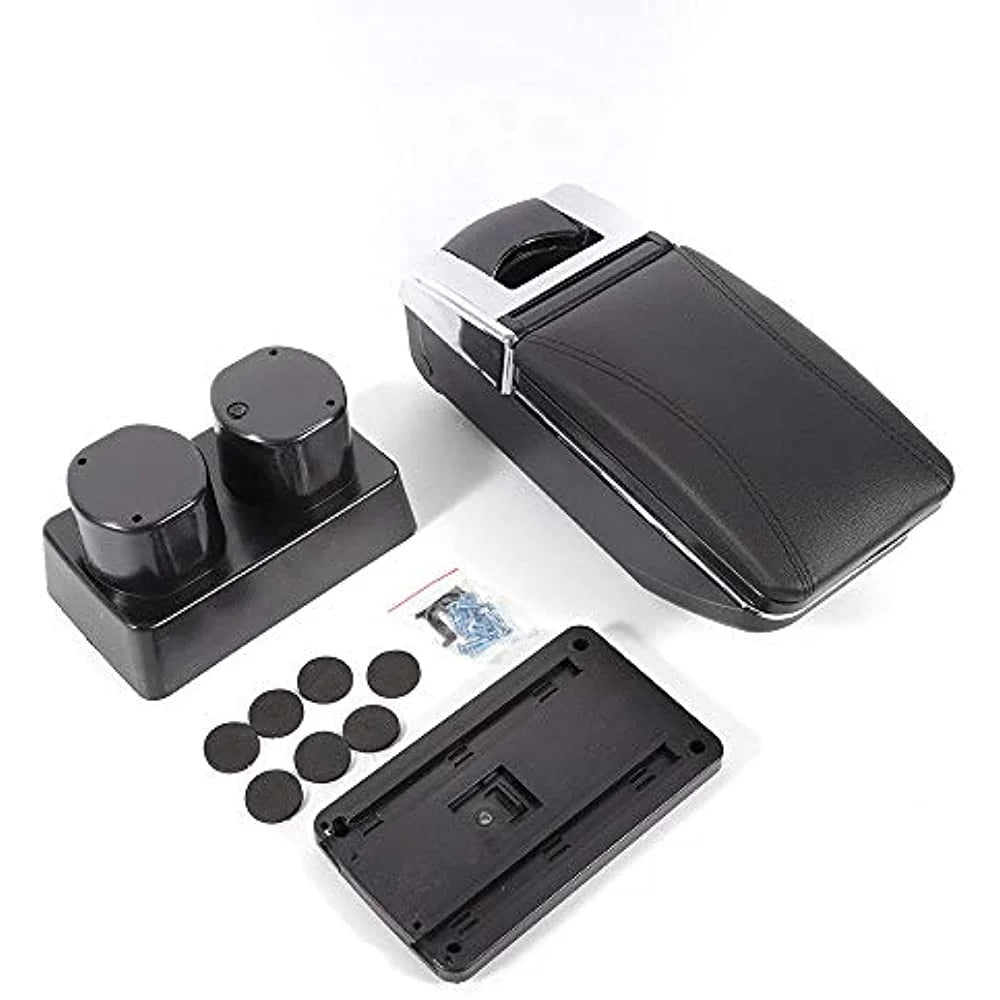 OUKANING Automotive Armrest Rotatable Black Leather Center Console Storage Box For Nissan Versa Tiida Latio 2007-2011 Automotive Body Parts
