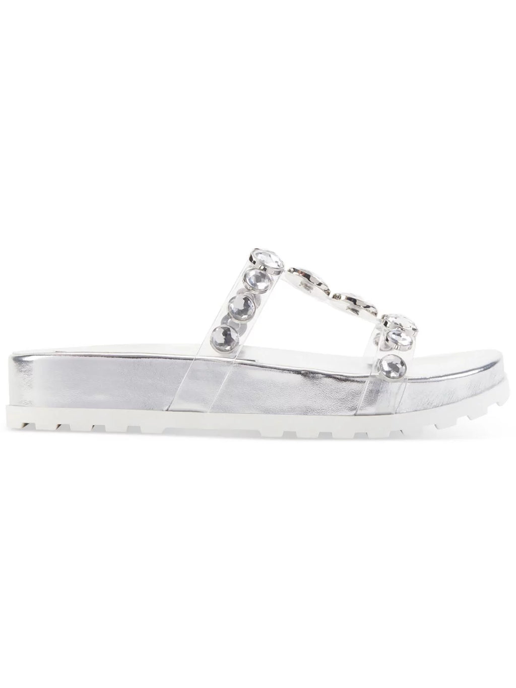 Karl Lagerfeld Paris Womens Belinda  Faux Leather Slip On Slide Sandals